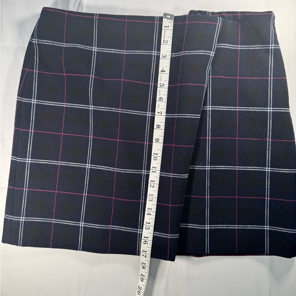 Banana Republic Black Plaid Mini Skirt with Pink & White Windowpane